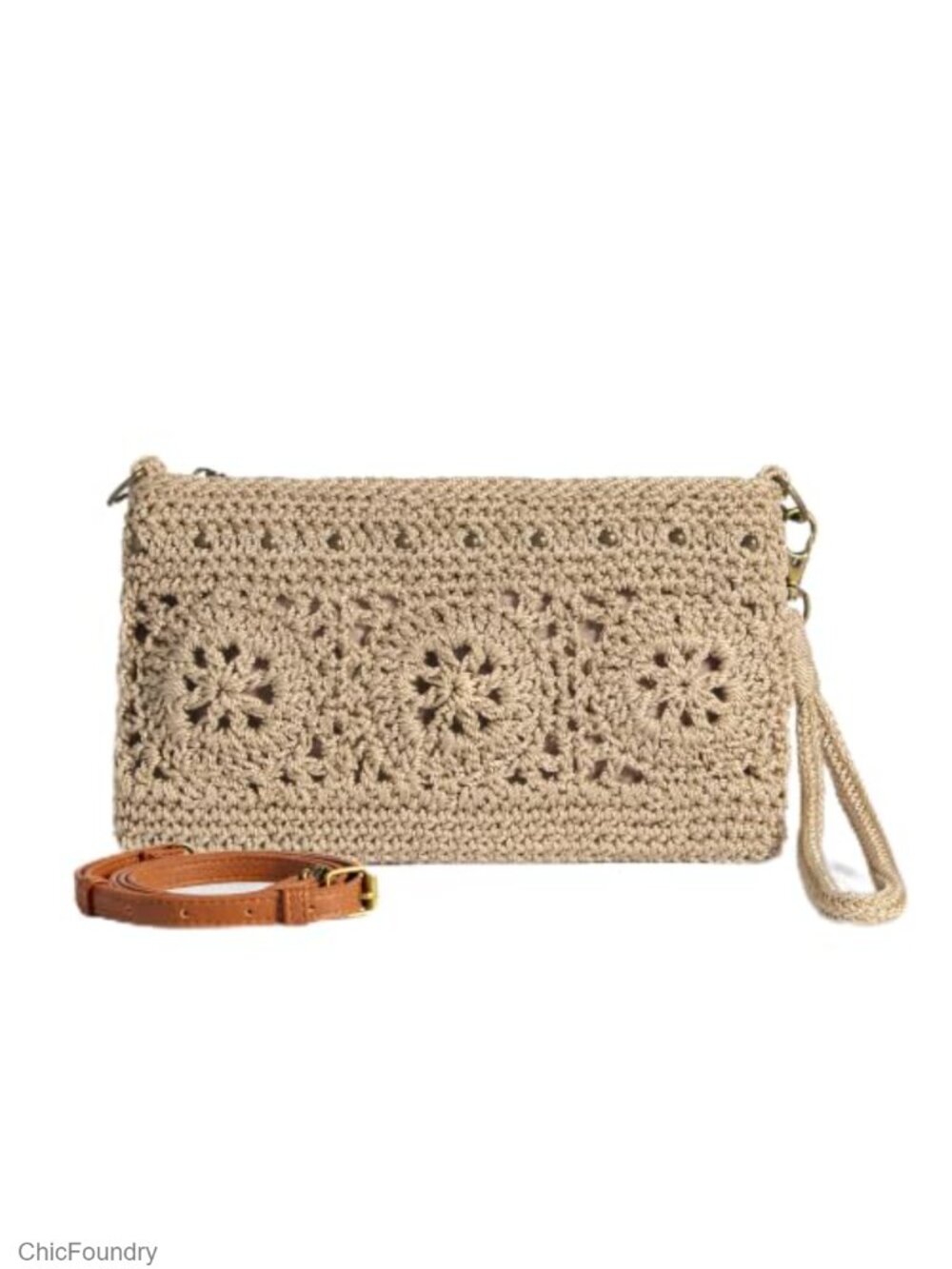 Handmade Crochet Wristlet Purse Crossbody Clutch Wallet Phone Bag